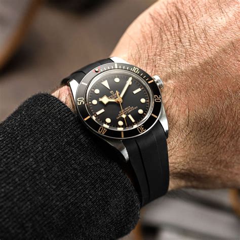 tudor black bay 58 rubber strap with clasp|black bay 58 leather strap.